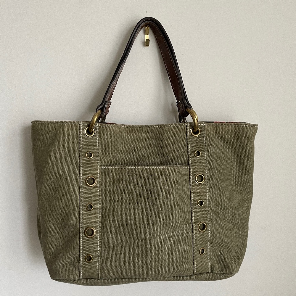 Unique AMANDA SMITH Canvas Handbag - beautiful interior!